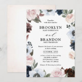 Dusty blue marvy mauve and blush roze Weddenschap Kaart (Voorkant / Achterkant)