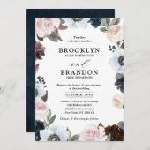 Dusty blue marvy mauve and blush roze Weddenschap Kaart (Voorkant / Achterkant)