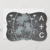 Dusty Blue Mason Jar Chalkboard Wedding Kaart (Achterkant)