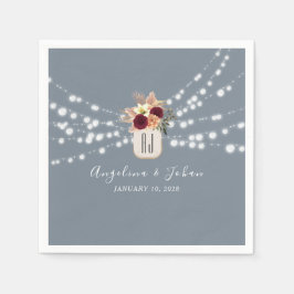 Dusty Blue Mason Jar Wedding Napkins Servet
