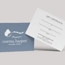 Dusty Blue Massage Therapist Day Spa Gift Kaart