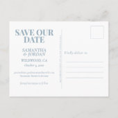 Dusty Blue Match Made in Heaven Save the Date Briefkaart (Achterkant)