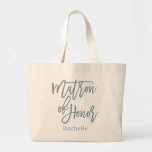 Dusty Blue Matron van het eerwaarde letterschrift Grote Tote Bag
