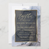 Dusty Blue Mauve Elegant Alcohol Ink Kaart (Voorkant)