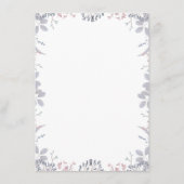 Dusty Blue & Mauve Floral Photo Save the Date Kaar Informatiekaartje (Achterkant)
