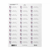 Dusty Blue Mauve Floral Return Address Etiket (Full Sheet)