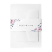 Dusty Blue Mauve Floral Wedding Uitnodigingen Wikkel (Voorkant Voorbeeld)