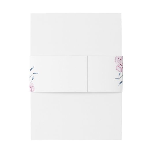 Dusty Blue Mauve Floral Wedding Uitnodigingen Wikkel (Achterkant Voorbeeld)