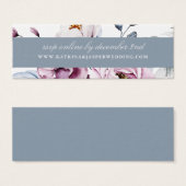 Dusty Blue Mauve Floral Wedding Website RSVP Mini Visitekaartjes (Voorkant /achterkant)