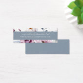 Dusty Blue Mauve Floral Wedding Website RSVP Mini Visitekaartjes (Bureau)
