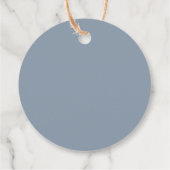 Dusty Blue mauve Floral Wreath Bruiloft Bedankjes Labels (Achterkant)