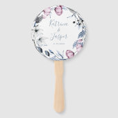 Dusty Blue Mauve Floral Wreath Wedding Handwaaier