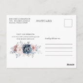 Dusty Blue Mauve Roos Fotokalender met datum Briefkaart (Achterkant)