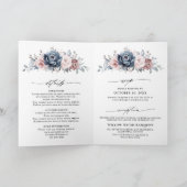 Dusty Blue Mauve Roos Pink Slate Floral Wedding (Binnen)