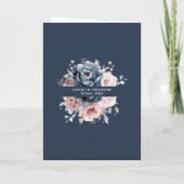 Dusty Blue Mauve Roos Pink Slate Floral Wedding (Achterkant)
