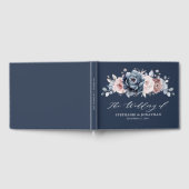 Dusty Blue Mauve Roos Pink Slate Floral Wedding G Gastenboek (Volledig)