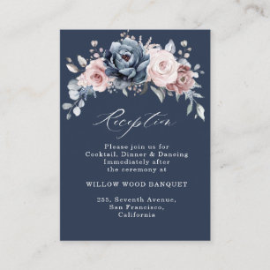 Dusty Blue Mauve Roos Pink Slate Reception Enclosu Informatiekaartje