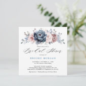 Dusty Blue Mauve Roos Pink Slate Vrijgezellenfeest Kaart (Staand voorkant)