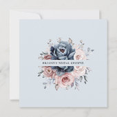 Dusty Blue Mauve Roos Pink Slate Vrijgezellenfeest Kaart (Achterkant)