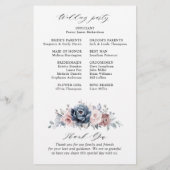 Dusty Blue Mauve Roos Pink Slate Wedding Programme (Achterkant)
