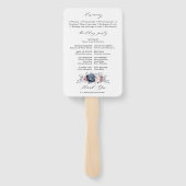 Dusty Blue Mauve Roos Pink Slate Wedding Programme Handwaaier (Achterkant)