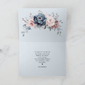 Dusty Blue Mauve Roos roze Vrijgezellenfeest dan Bedankkaart (Binnen)