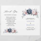 Dusty Blue Mauve Roos roze weddenschap (Voorkant)