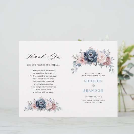 Dusty Blue Mauve Roos roze weddenschap (Staand voorkant)