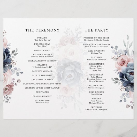 Dusty Blue Mauve Roos roze weddenschap (Achterkant)