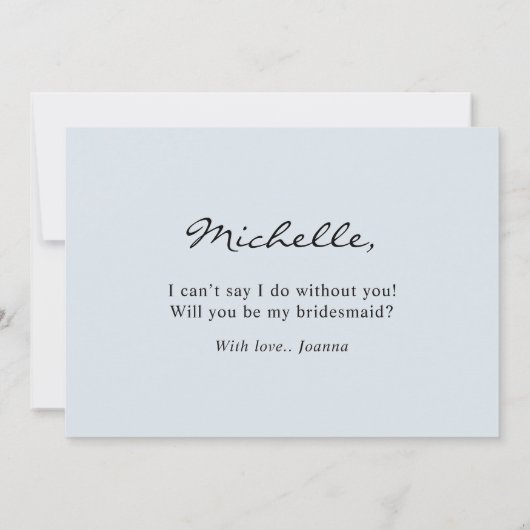 Dusty Blue Mauve Roos Slate Bridesmaids Voorstel I Kaart (Achterkant)