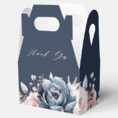 Dusty Blue Mauve Roos Slate Floral Vrijgezellenfee Bedankdoosjes (Geopend)