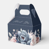 Dusty Blue Mauve Roos Slate Floral Vrijgezellenfee Bedankdoosjes (Voorkant Zijde)
