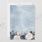 Dusty Blue Mauve Roos Slate Floral Vrijgezellenfee Kaart (Achterkant)