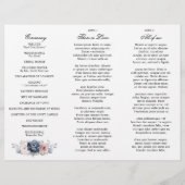 Dusty Blue Mauve Roos Wedding Tri-Fold Programme (Achterkant)