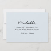 Dusty Blue Mauve Roos... zal je mijn dienstmeisje  Kaart (Achterkant)