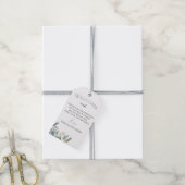 Dusty Blue Meadow Bloemen Bruiloft Welkomsttas Cadeaulabel (Met Touw)