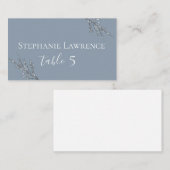 Dusty Blue Meadow Bruiloft Plaatskaartje (Voorkant / Achterkant)