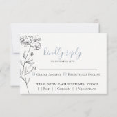 Dusty Blue Meadow Bruiloft RSVP Kaart (Voorkant)