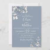 Dusty Blue Meadow bruiloft uitnodiging (Voorkant)