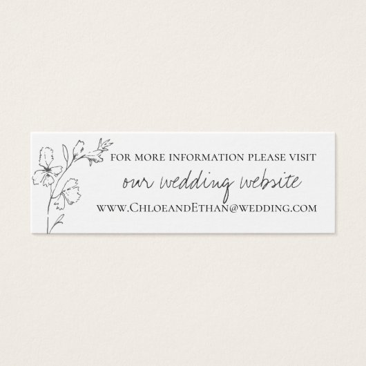 Dusty Blue Meadow Bruiloft Website Mini Visitekaartjes (Voorkant)