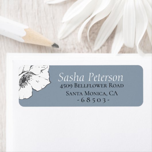 Dusty Blue Meadow gepersonaliseerd Etiket (Insitu)