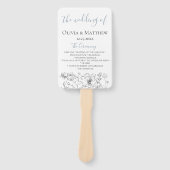 Dusty Blue Meadow Trouwprogramma Handwaaier (Voorkant)