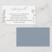 Dusty Blue Meadow Wedding Wishing Well Informatiekaartje (Voorkant / Achterkant)