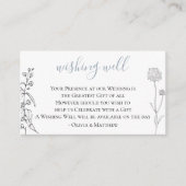 Dusty Blue Meadow Wedding Wishing Well Informatiekaartje (Voorkant)
