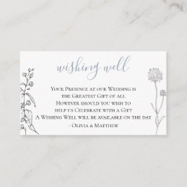 Dusty Blue Meadow Wedding Wishing Well Informatiekaartje