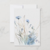 Dusty Blue Meadow Wildbloemen Modern Geen diner RSVP Kaartje (Achterkant)