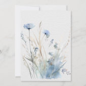 Dusty Blue Meadow Wildbloemen Modern Kaart (Achterkant)