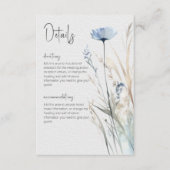 Dusty Blue Meadow Wildflower Moderne details Informatiekaartje (Voorkant)