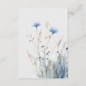 Dusty Blue Meadow Wildflower Moderne details Informatiekaartje (Achterkant)