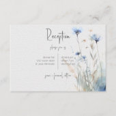 Dusty Blue Meadow Wildflower Moderne receptie Informatiekaartje (Voorkant)
